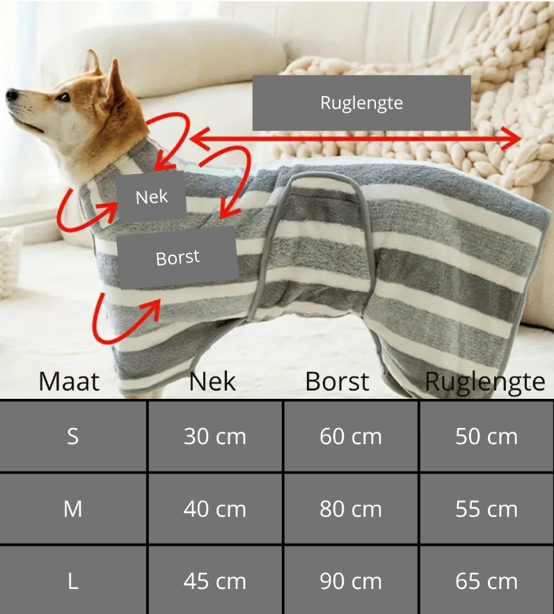 Sneldrogende handdoekjas voor je huisdier