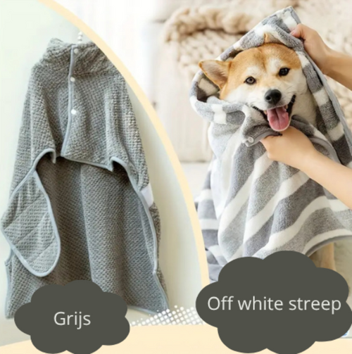 Sneldrogende handdoekjas voor je huisdier