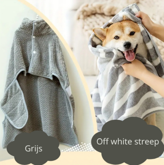 Sneldrogende handdoekjas voor je huisdier